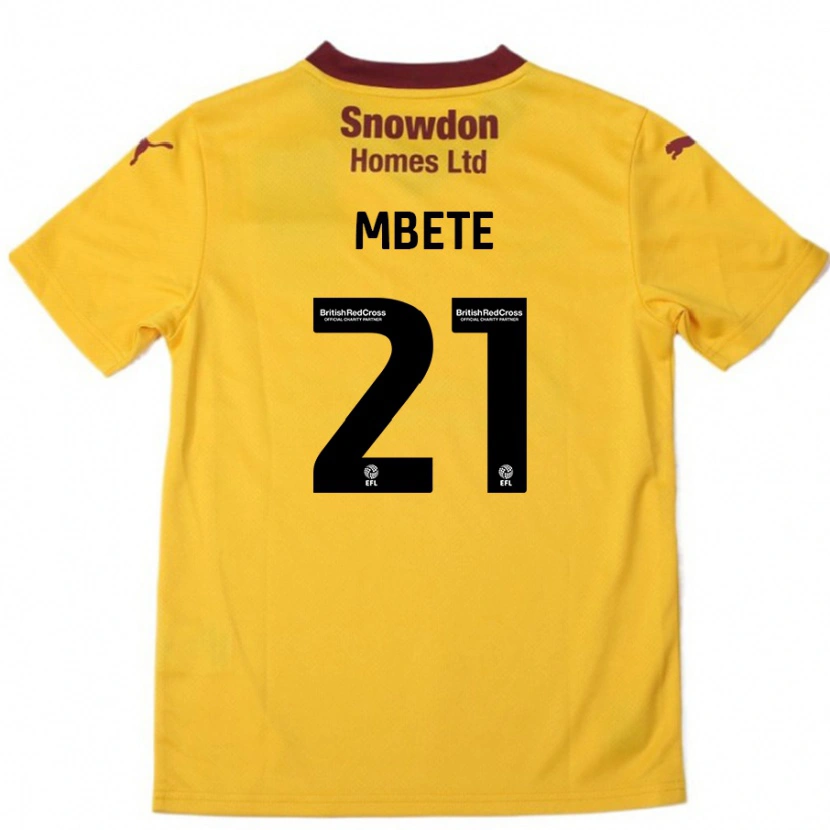 Danxen Kinder Luke Mbete #21 Orange Burgunderrot Auswärtstrikot Trikot 2024/25 T-Shirt Schweiz