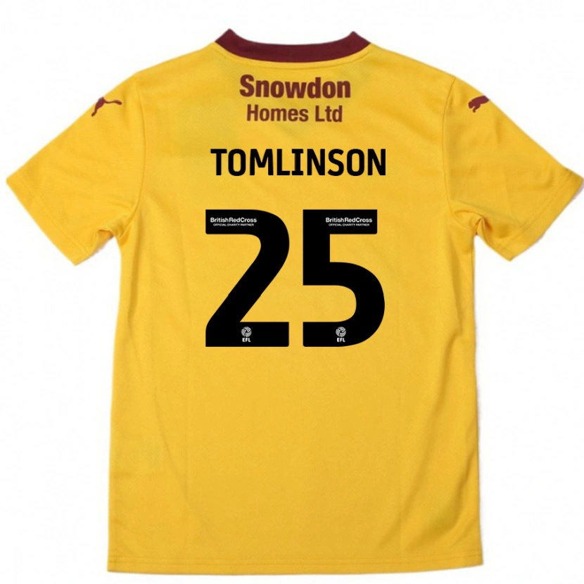 Danxen Kinder Josh Tomlinson #25 Orange Burgunderrot Auswärtstrikot Trikot 2024/25 T-Shirt Schweiz