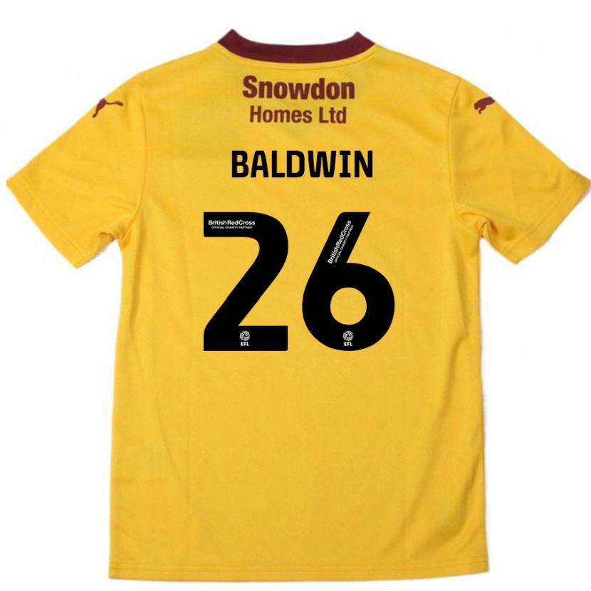 Danxen Kinder Jack Baldwin #26 Orange Burgunderrot Auswärtstrikot Trikot 2024/25 T-Shirt Schweiz