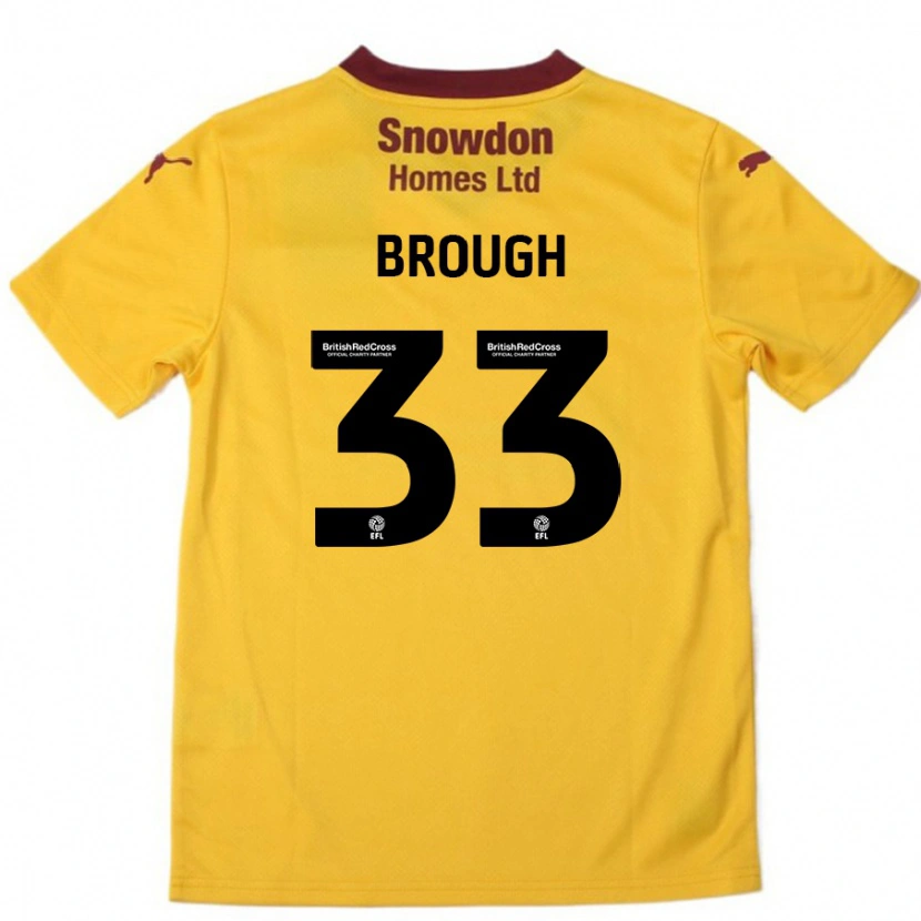 Danxen Kinder Patrick Brough #33 Orange Burgunderrot Auswärtstrikot Trikot 2024/25 T-Shirt Schweiz