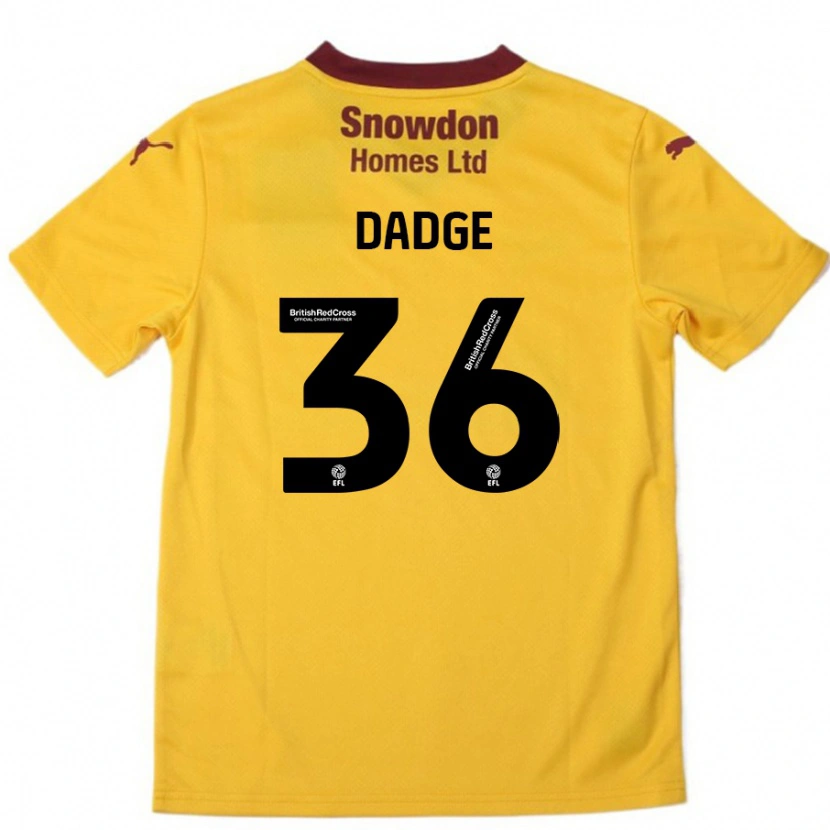 Danxen Kinder James Dadge #36 Orange Burgunderrot Auswärtstrikot Trikot 2024/25 T-Shirt Schweiz