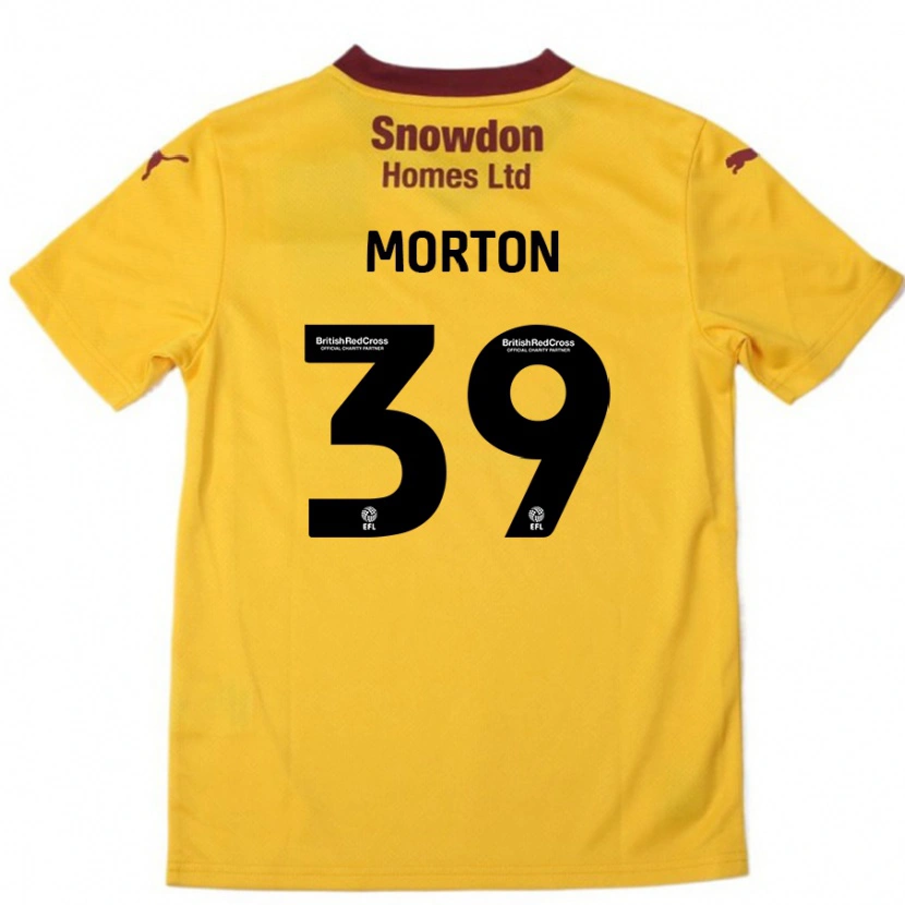 Danxen Kinder Callum Morton #39 Orange Burgunderrot Auswärtstrikot Trikot 2024/25 T-Shirt Schweiz