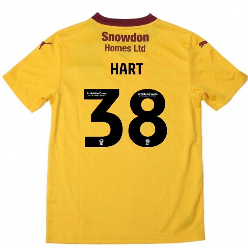 Danxen Kinder Jamari Hart #38 Orange Burgunderrot Auswärtstrikot Trikot 2024/25 T-Shirt Schweiz