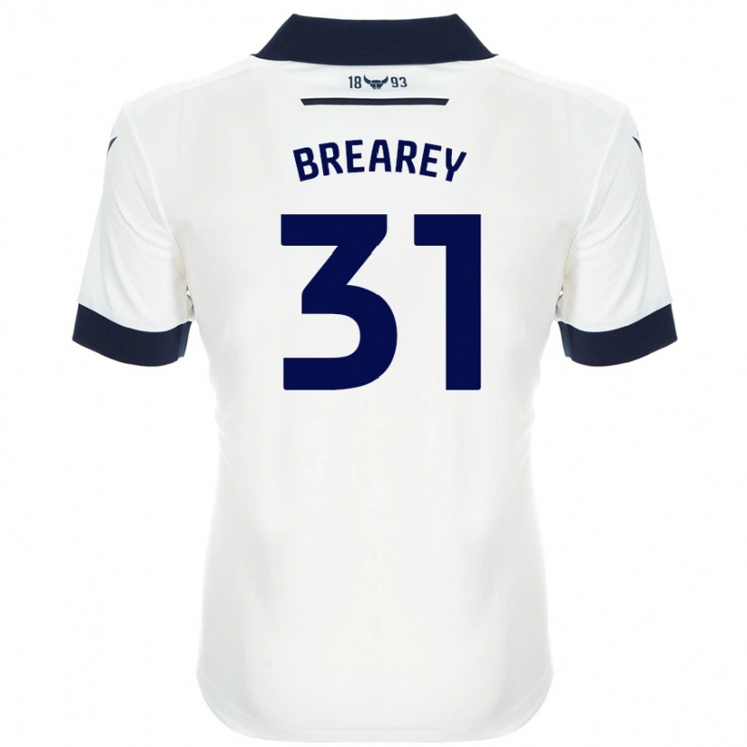 Danxen Kinder Eddie Brearey #31 Weiß Marineblau Auswärtstrikot Trikot 2024/25 T-Shirt Schweiz