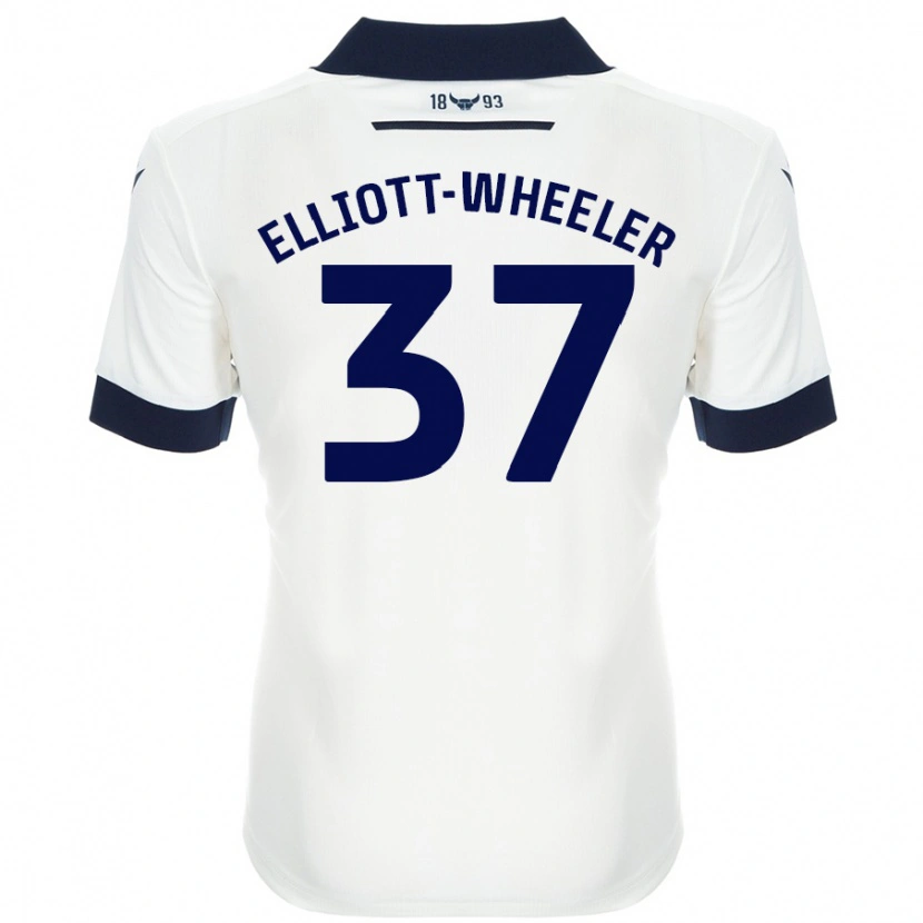 Danxen Kinder Aidan Elliott-Wheeler #37 Weiß Marineblau Auswärtstrikot Trikot 2024/25 T-Shirt Schweiz