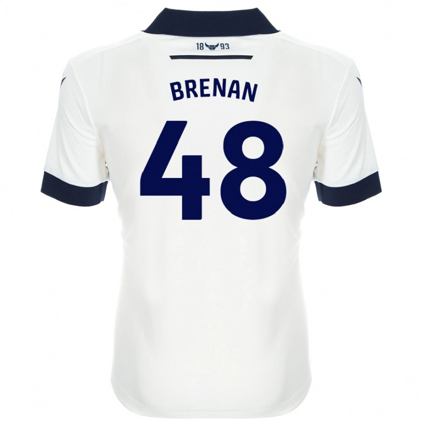 Danxen Kinder Tobias Brenan #48 Weiß Marineblau Auswärtstrikot Trikot 2024/25 T-Shirt Schweiz