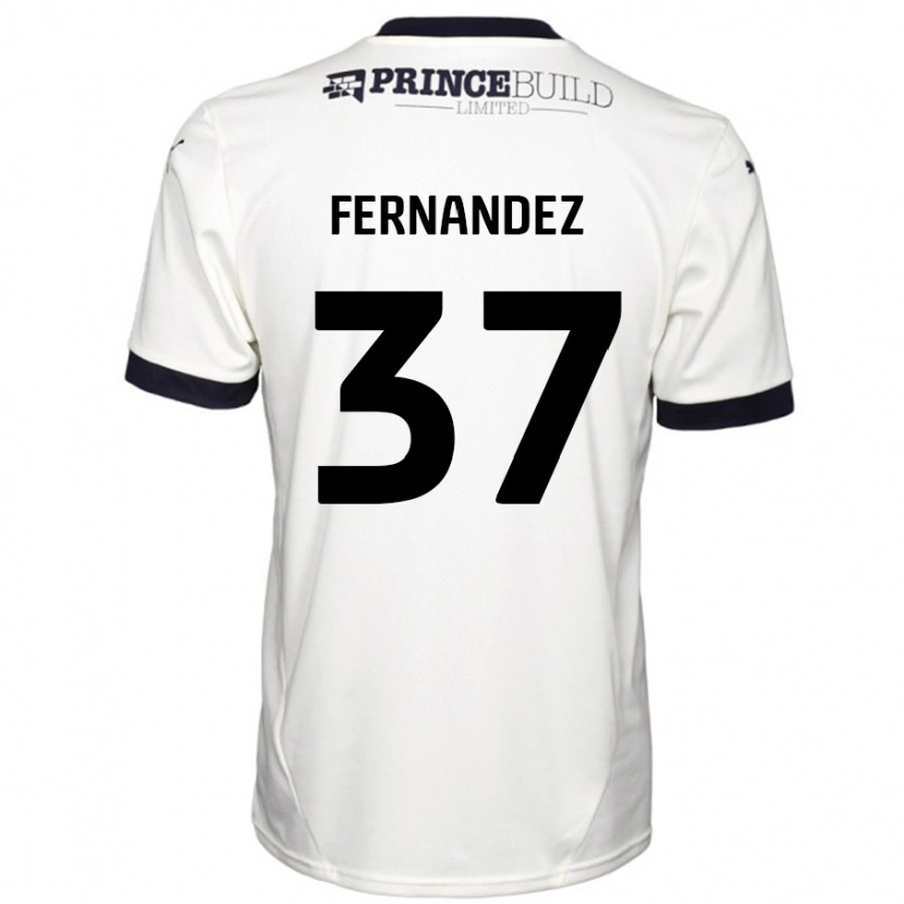 Danxen Kinder Emmanuel Fernandez #37 Cremeweiß Schwarz Auswärtstrikot Trikot 2024/25 T-Shirt Schweiz