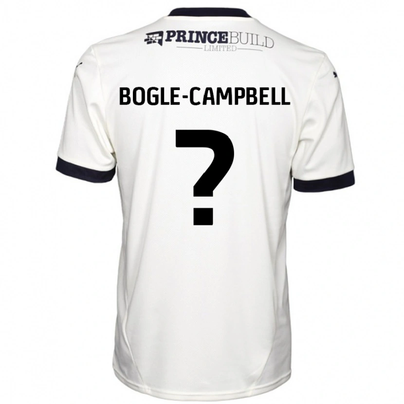 Danxen Kinder Ma'kel Bogle-Campbell #0 Cremeweiß Schwarz Auswärtstrikot Trikot 2024/25 T-Shirt Schweiz