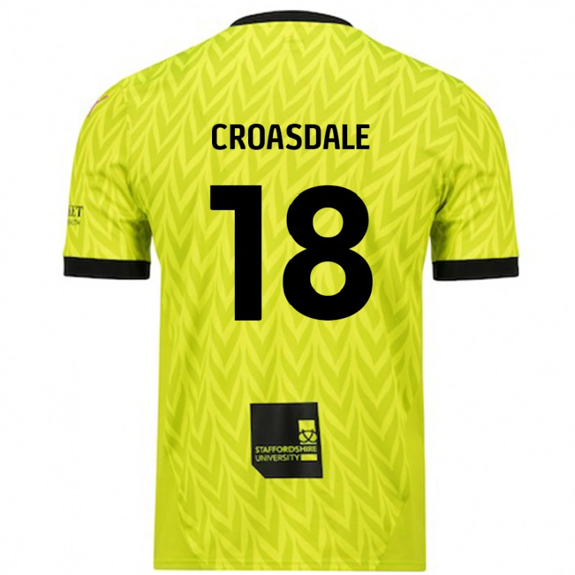 Danxen Kinder Ryan Croasdale #18 Fluoreszierend Grün Auswärtstrikot Trikot 2024/25 T-Shirt Schweiz