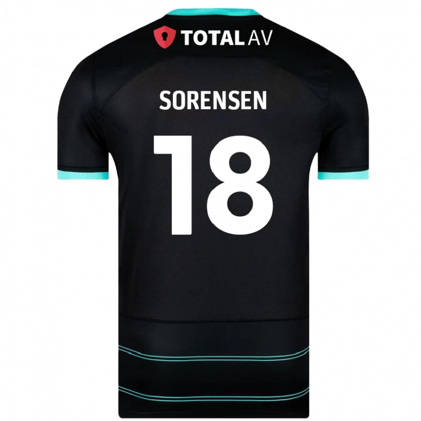 Danxen Kinder Elias Sørensen #18 Schwarz Auswärtstrikot Trikot 2024/25 T-Shirt Schweiz