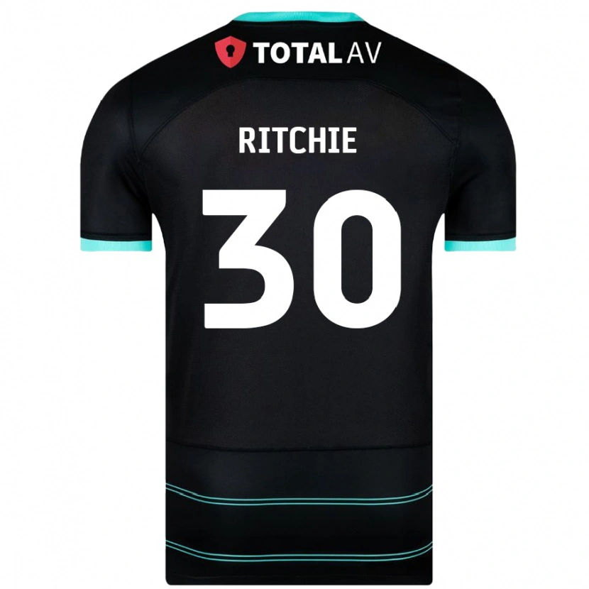 Danxen Kinder Matt Ritchie #30 Schwarz Auswärtstrikot Trikot 2024/25 T-Shirt Schweiz