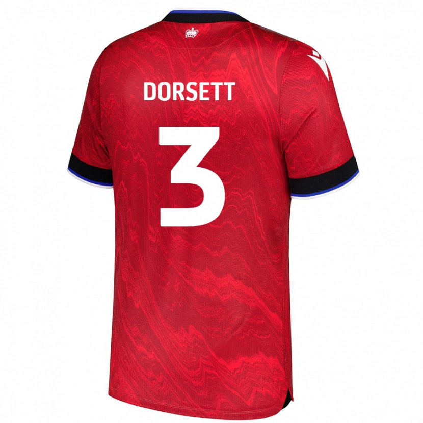 Danxen Kinder Jeriel Dorsett #3 Rot Schwarz Auswärtstrikot Trikot 2024/25 T-Shirt Schweiz