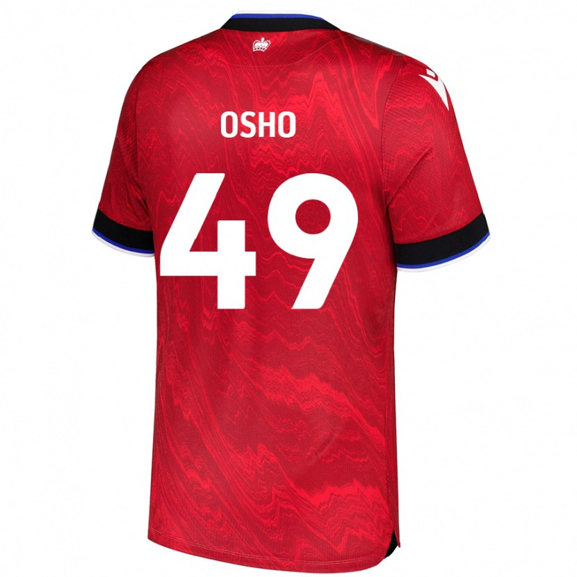 Danxen Kinder Emmanuel Osho #49 Rot Schwarz Auswärtstrikot Trikot 2024/25 T-Shirt Schweiz