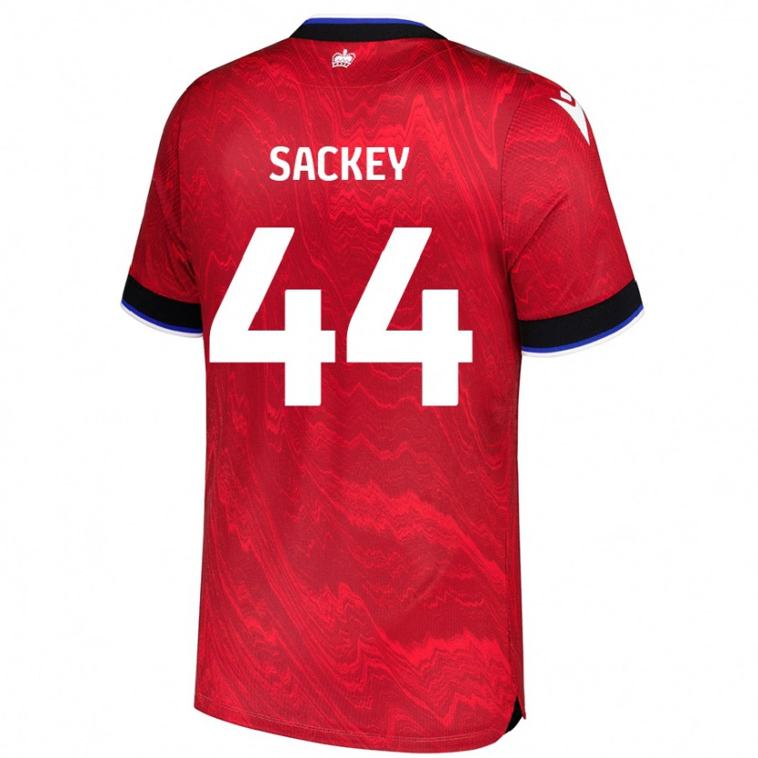 Danxen Kinder Tyler Sackey #44 Rot Schwarz Auswärtstrikot Trikot 2024/25 T-Shirt Schweiz