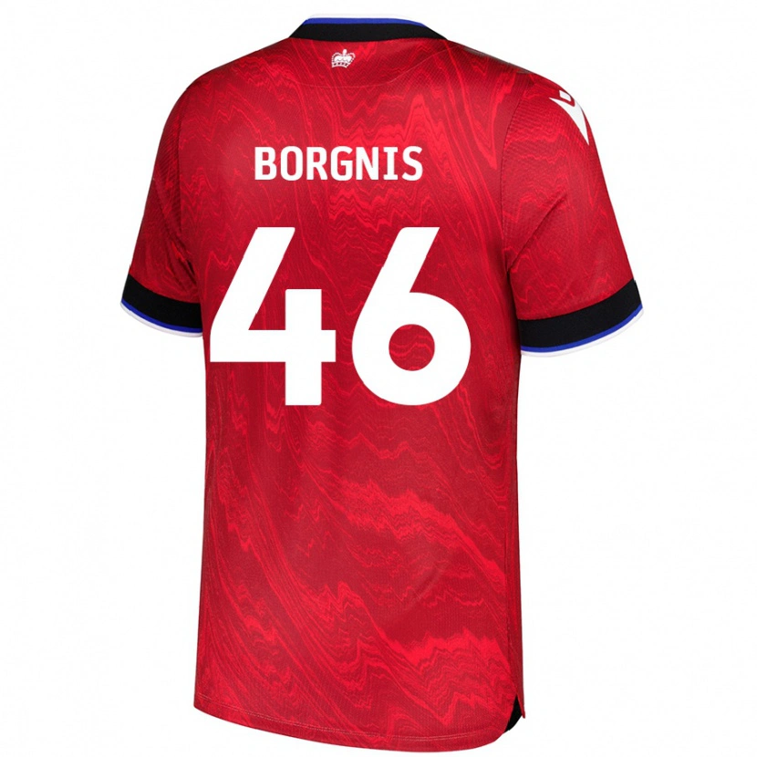 Danxen Kinder Jacob Borgnis #46 Rot Schwarz Auswärtstrikot Trikot 2024/25 T-Shirt Schweiz