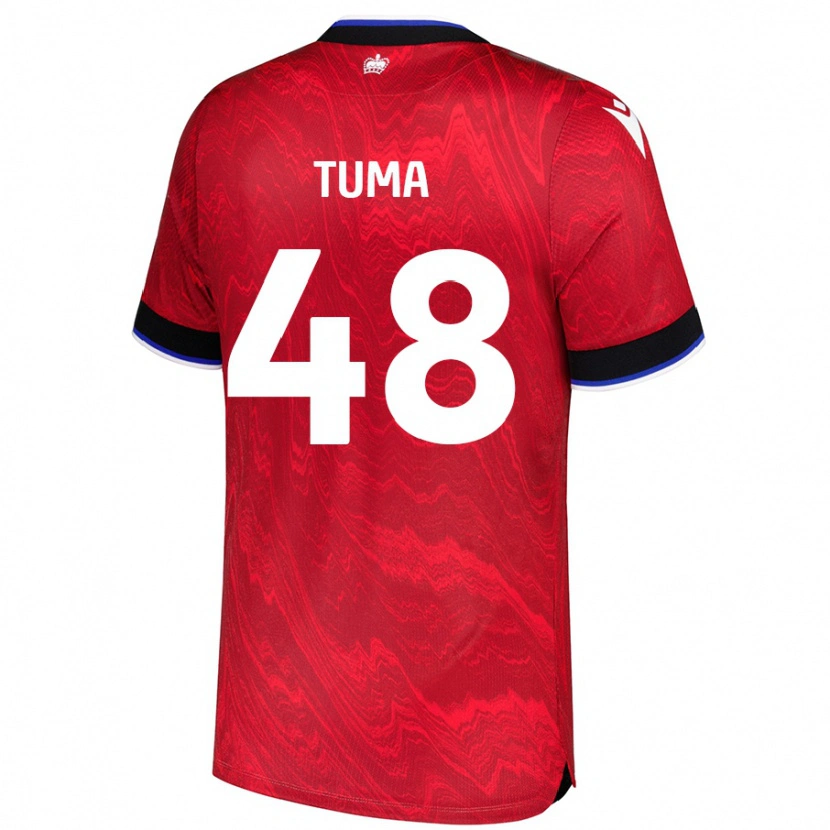 Danxen Kinder Basil Tuma #48 Rot Schwarz Auswärtstrikot Trikot 2024/25 T-Shirt Schweiz