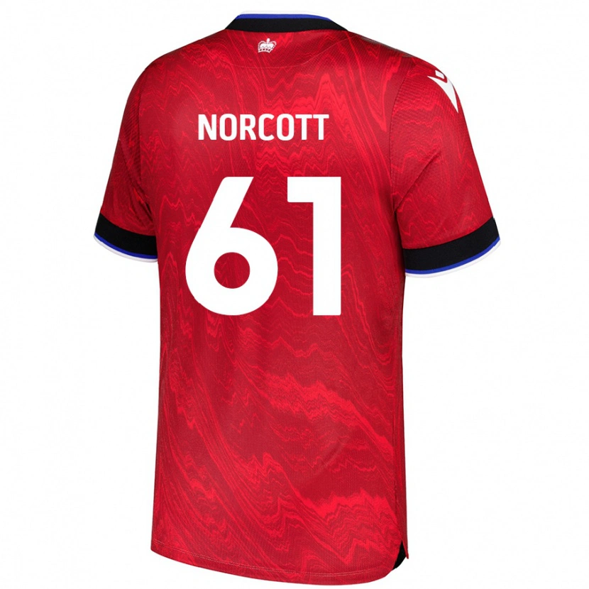 Danxen Kinder Tom Norcott #61 Rot Schwarz Auswärtstrikot Trikot 2024/25 T-Shirt Schweiz