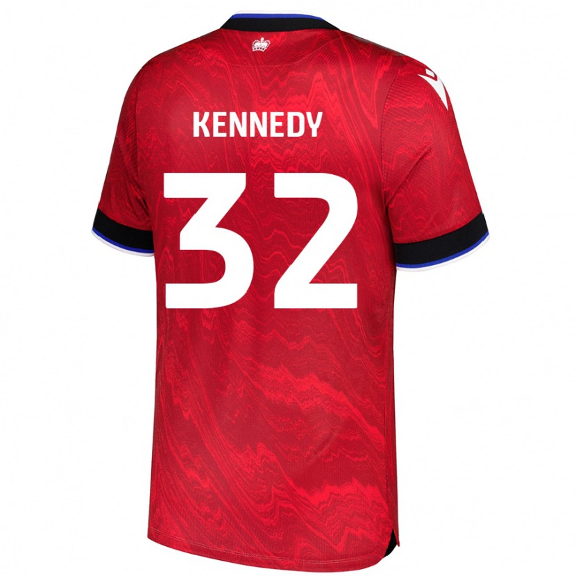 Danxen Kinder Stevie Kennedy #32 Rot Schwarz Auswärtstrikot Trikot 2024/25 T-Shirt Schweiz