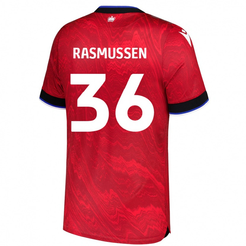 Danxen Kinder Tash Rasmussen #36 Rot Schwarz Auswärtstrikot Trikot 2024/25 T-Shirt Schweiz