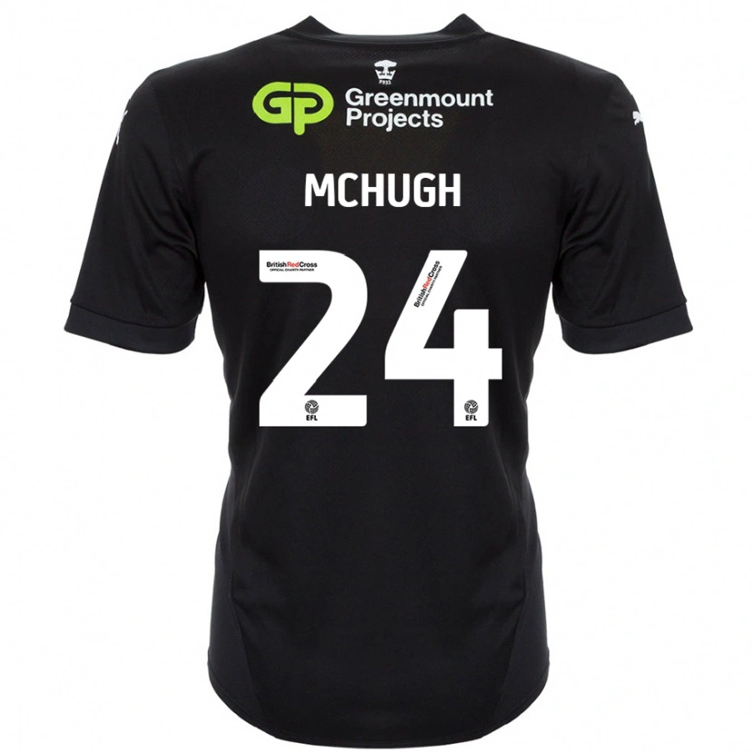 Danxen Kinder Harry Mchugh #24 Schwarz Auswärtstrikot Trikot 2024/25 T-Shirt Schweiz