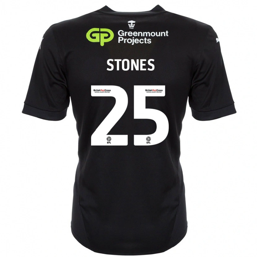 Danxen Kinder Josh Stones #25 Schwarz Auswärtstrikot Trikot 2024/25 T-Shirt Schweiz