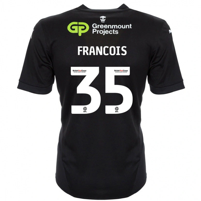 Danxen Kinder Tyrese Francois #35 Schwarz Auswärtstrikot Trikot 2024/25 T-Shirt Schweiz