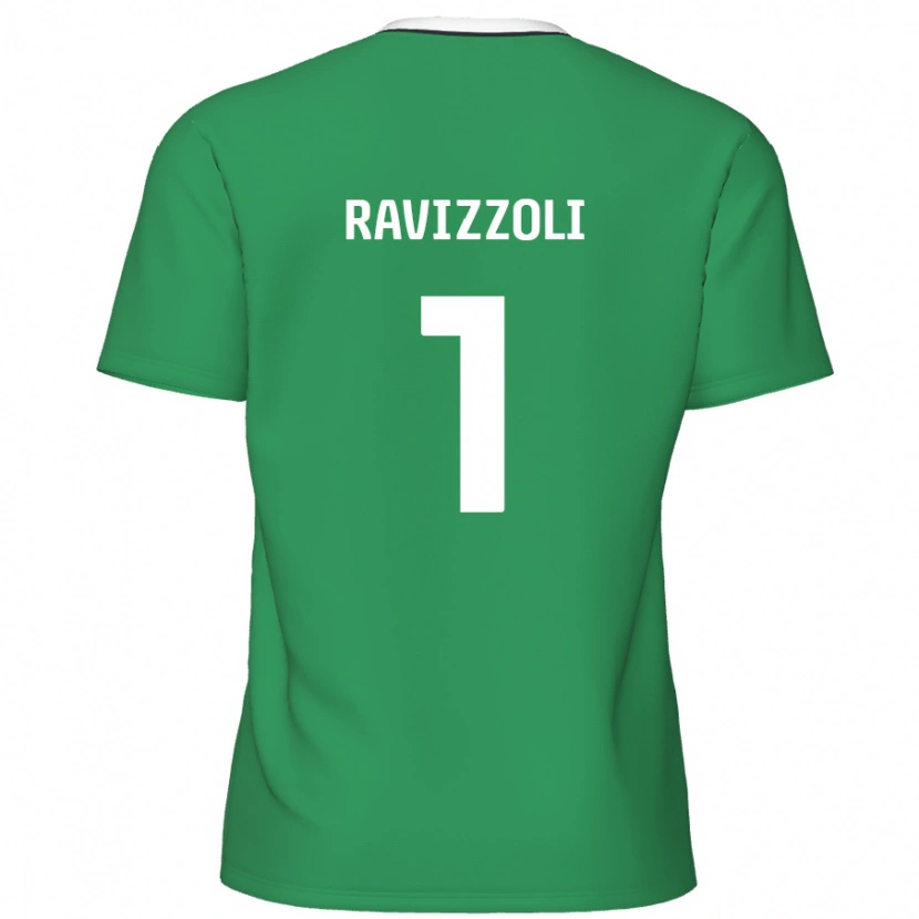 Danxen Kinder Franco Ravizzoli #1 Grün Weiße Streifen Auswärtstrikot Trikot 2024/25 T-Shirt Schweiz