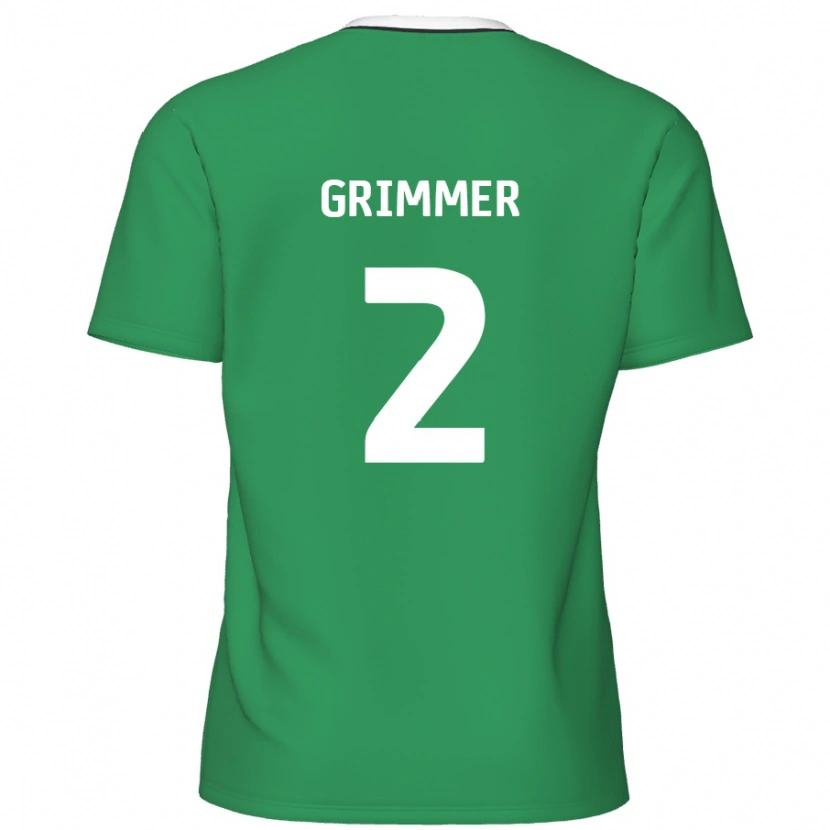 Danxen Kinder Jack Grimmer #2 Grün Weiße Streifen Auswärtstrikot Trikot 2024/25 T-Shirt Schweiz