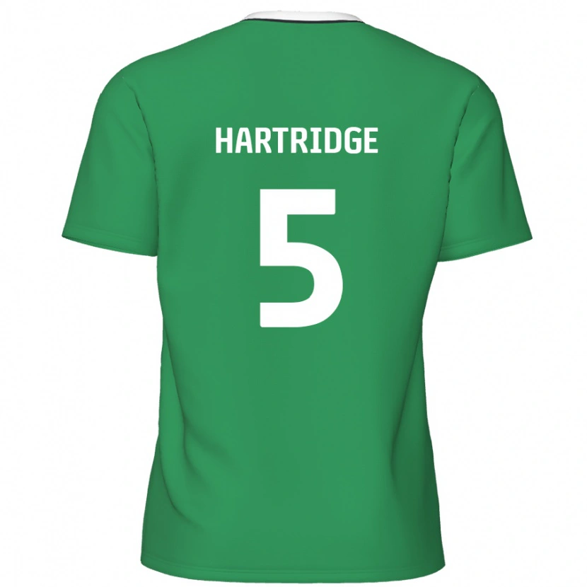 Danxen Kinder Alex Hartridge #5 Grün Weiße Streifen Auswärtstrikot Trikot 2024/25 T-Shirt Schweiz