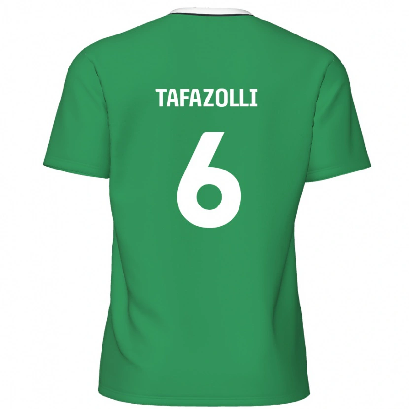 Danxen Kinder Ryan Tafazolli #6 Grün Weiße Streifen Auswärtstrikot Trikot 2024/25 T-Shirt Schweiz