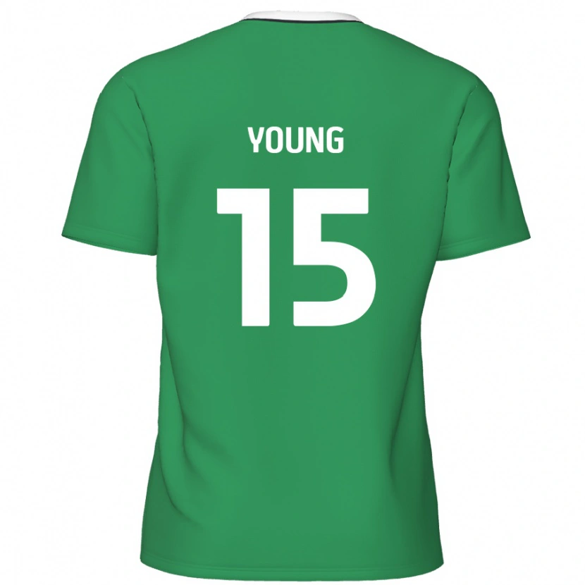 Danxen Kinder Jack Young #15 Grün Weiße Streifen Auswärtstrikot Trikot 2024/25 T-Shirt Schweiz