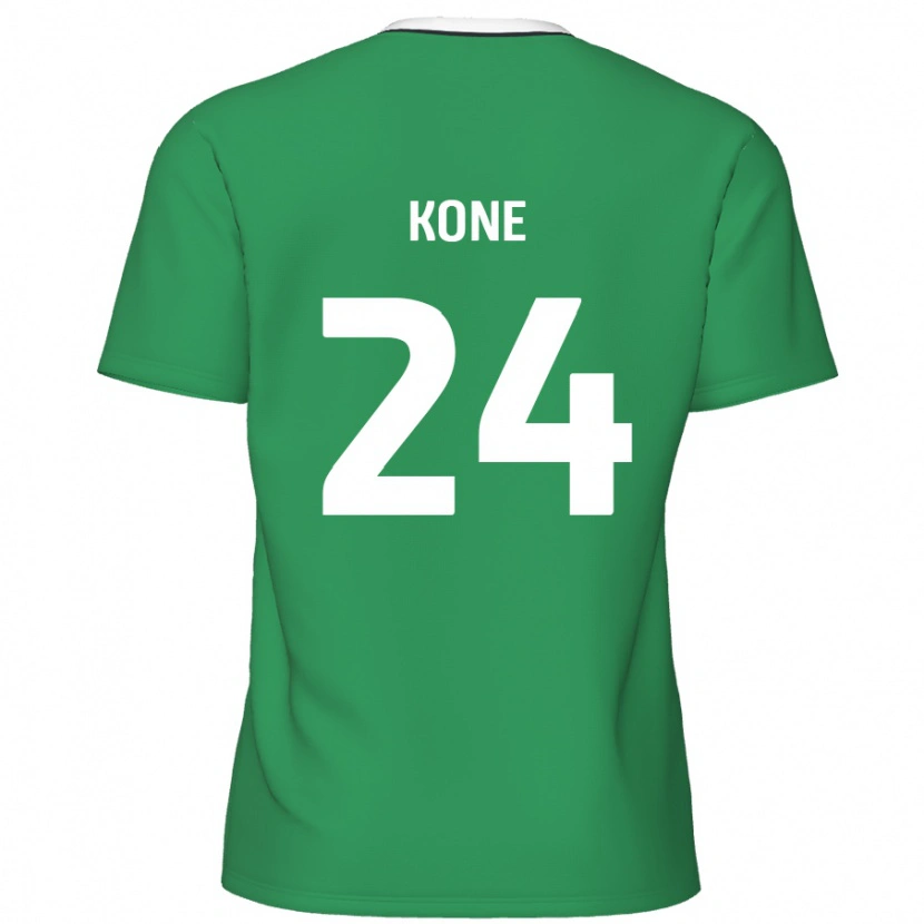 Danxen Kinder Richard Kone #24 Grün Weiße Streifen Auswärtstrikot Trikot 2024/25 T-Shirt Schweiz