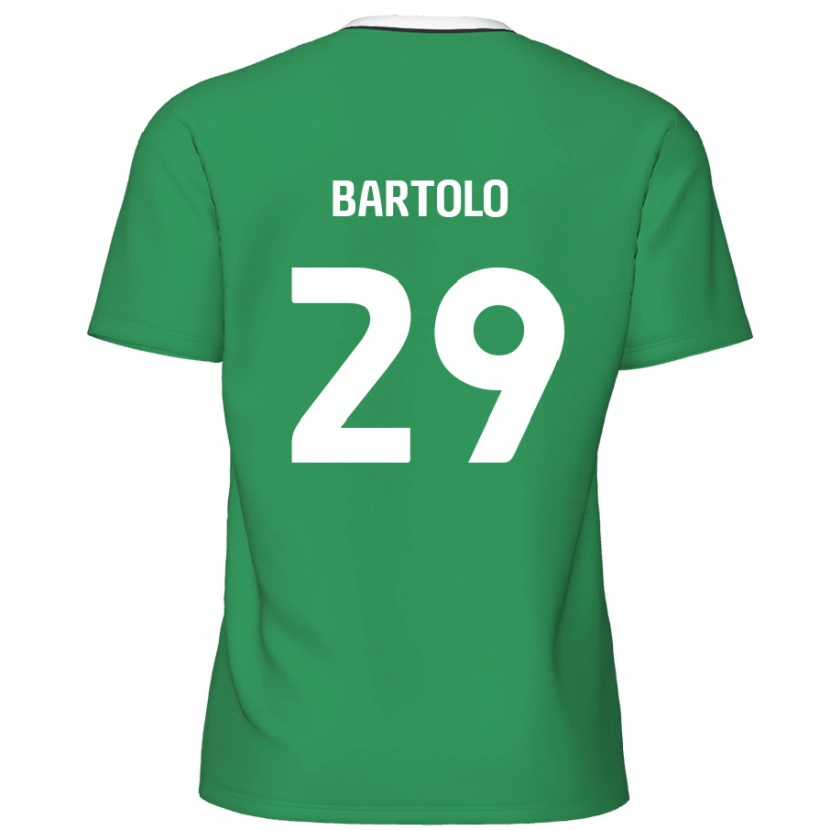 Danxen Kinder Jaiden Bartolo #29 Grün Weiße Streifen Auswärtstrikot Trikot 2024/25 T-Shirt Schweiz