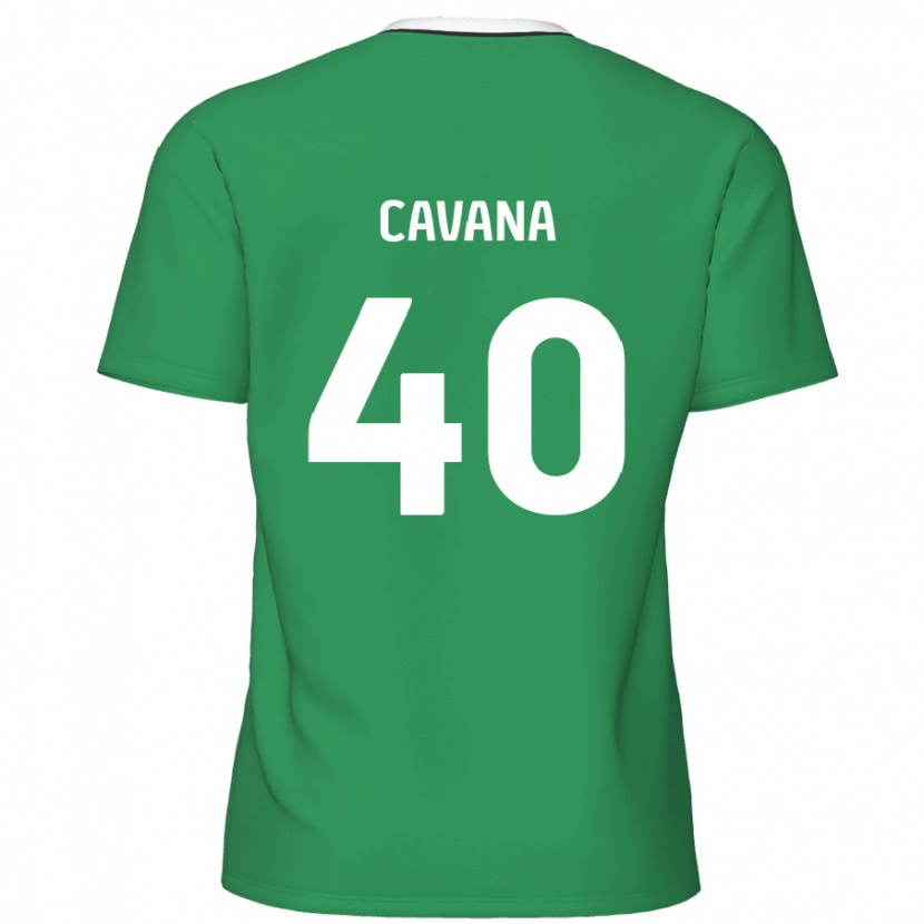 Danxen Kinder Max Cavana #40 Grün Weiße Streifen Auswärtstrikot Trikot 2024/25 T-Shirt Schweiz