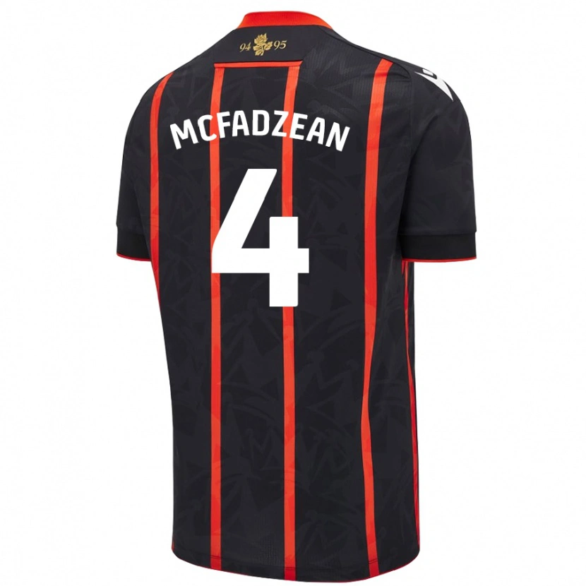 Danxen Kinder Kyle Mcfadzean #4 Schwarz Rot Auswärtstrikot Trikot 2024/25 T-Shirt Schweiz