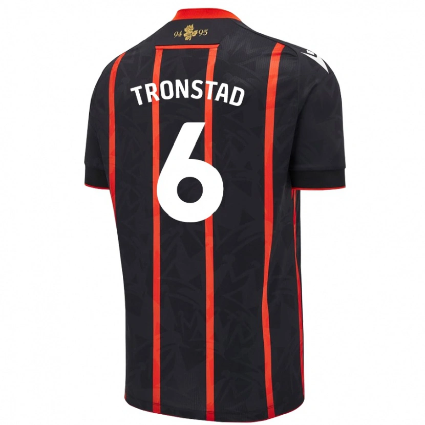 Danxen Kinder Sondre Tronstad #6 Schwarz Rot Auswärtstrikot Trikot 2024/25 T-Shirt Schweiz