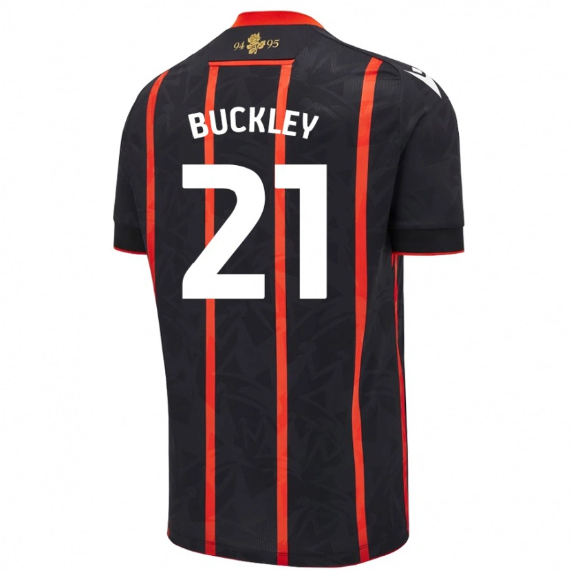 Danxen Kinder John Buckley #21 Schwarz Rot Auswärtstrikot Trikot 2024/25 T-Shirt Schweiz