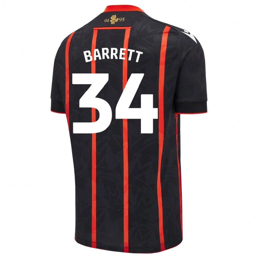 Danxen Kinder Jack Barrett #34 Schwarz Rot Auswärtstrikot Trikot 2024/25 T-Shirt Schweiz