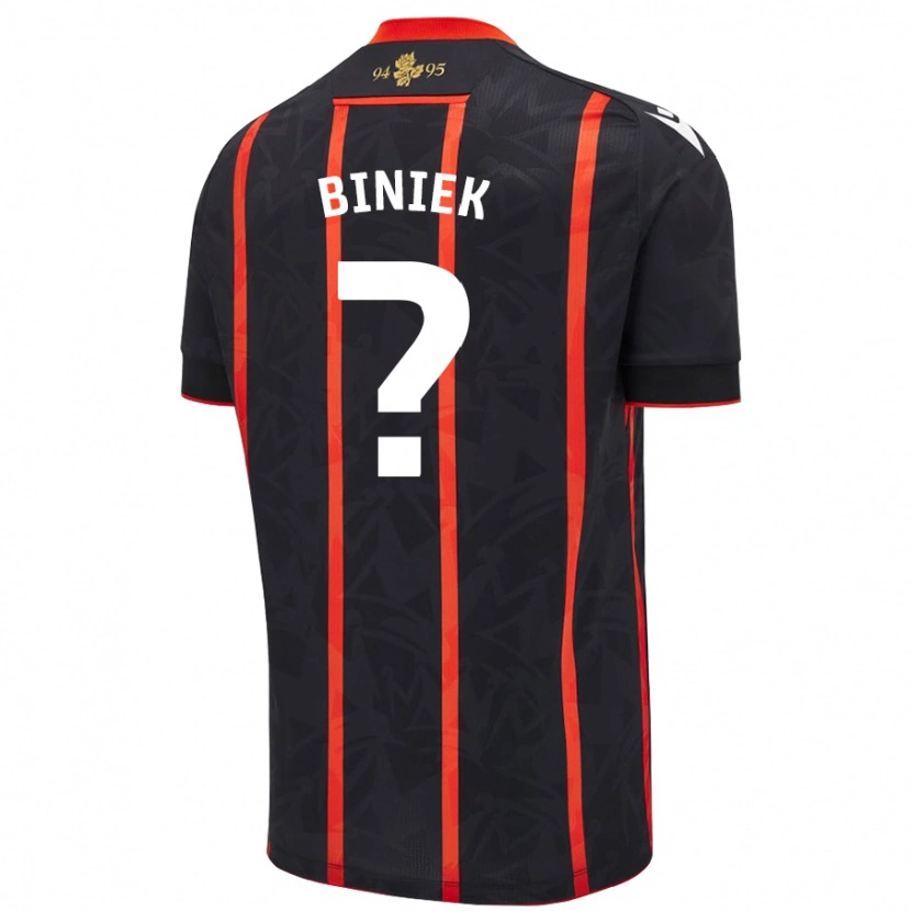 Danxen Kinder Dominik Biniek #0 Schwarz Rot Auswärtstrikot Trikot 2024/25 T-Shirt Schweiz