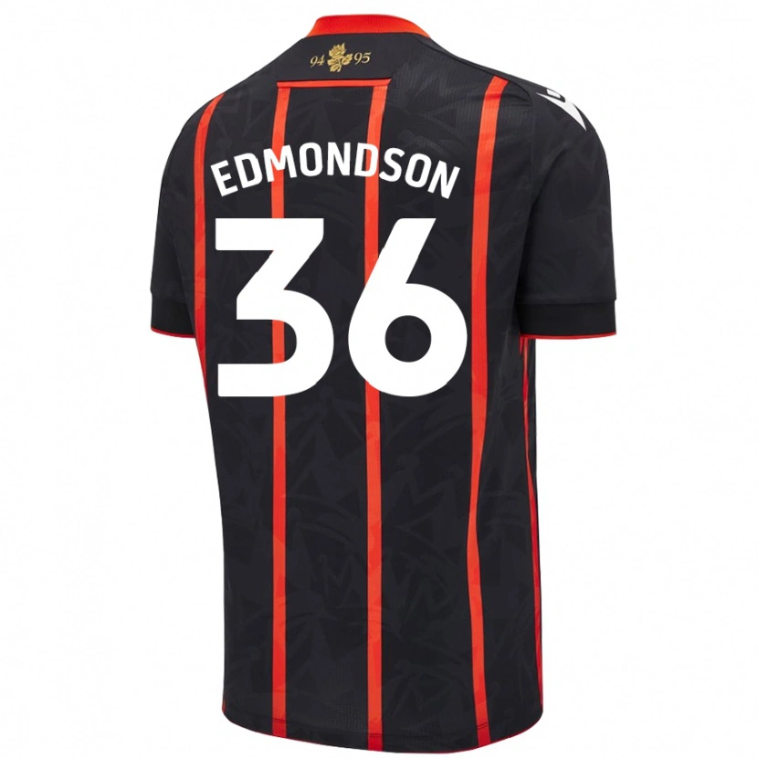 Danxen Kinder James Edmondson #36 Schwarz Rot Auswärtstrikot Trikot 2024/25 T-Shirt Schweiz