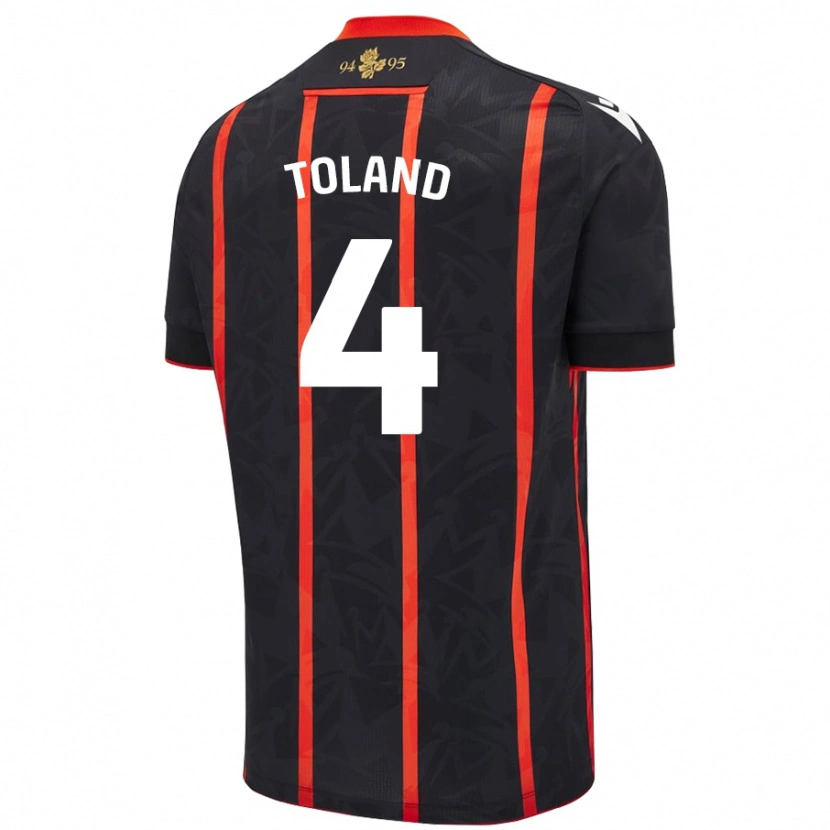 Danxen Kinder Tyler Toland #4 Schwarz Rot Auswärtstrikot Trikot 2024/25 T-Shirt Schweiz