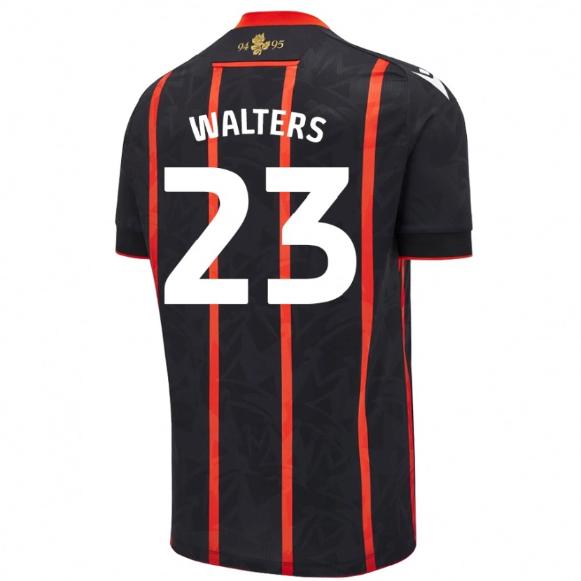 Danxen Kinder Georgia Walters #23 Schwarz Rot Auswärtstrikot Trikot 2024/25 T-Shirt Schweiz