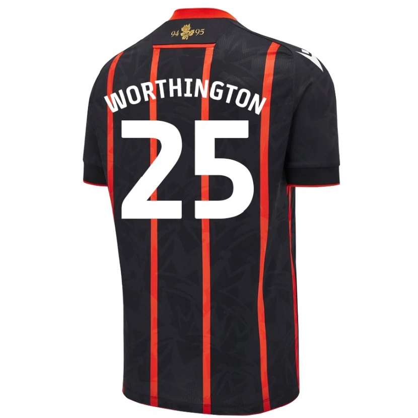 Danxen Kinder Nicola Worthington #25 Schwarz Rot Auswärtstrikot Trikot 2024/25 T-Shirt Schweiz