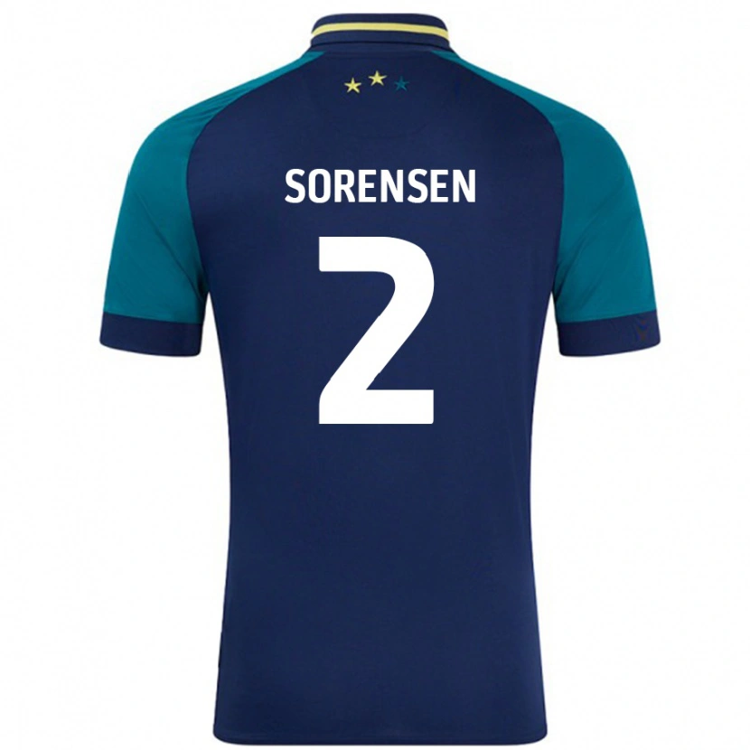 Danxen Kinder Lasse Sørensen #2 Marine Dunkelgrün Auswärtstrikot Trikot 2024/25 T-Shirt Schweiz