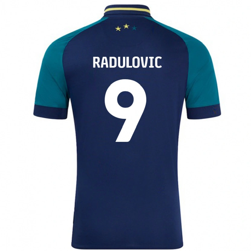 Danxen Kinder Bojan Radulovic #9 Marine Dunkelgrün Auswärtstrikot Trikot 2024/25 T-Shirt Schweiz