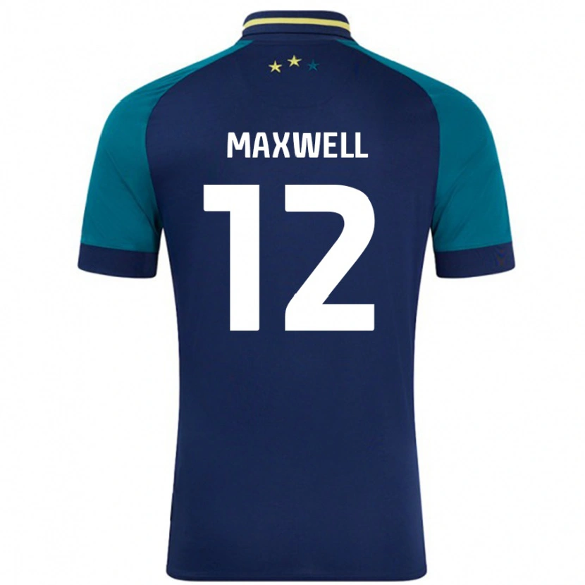 Danxen Kinder Chris Maxwell #12 Marine Dunkelgrün Auswärtstrikot Trikot 2024/25 T-Shirt Schweiz