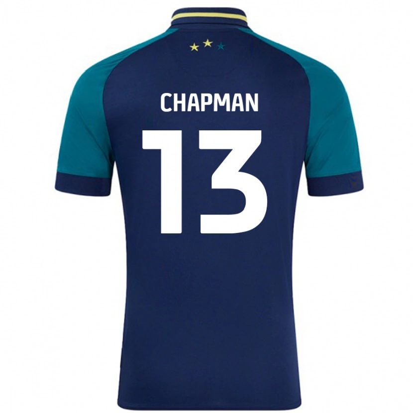 Danxen Kinder Jacob Chapman #13 Marine Dunkelgrün Auswärtstrikot Trikot 2024/25 T-Shirt Schweiz