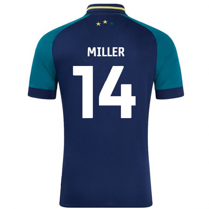 Danxen Kinder Mickel Miller #14 Marine Dunkelgrün Auswärtstrikot Trikot 2024/25 T-Shirt Schweiz