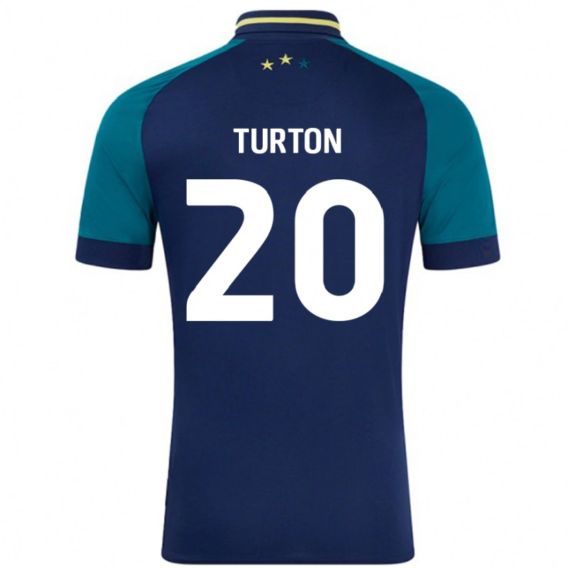 Danxen Kinder Ollie Turton #20 Marine Dunkelgrün Auswärtstrikot Trikot 2024/25 T-Shirt Schweiz