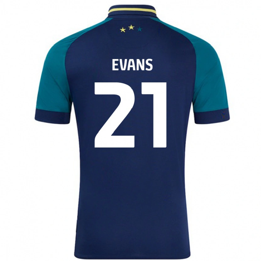 Danxen Kinder Antony Evans #21 Marine Dunkelgrün Auswärtstrikot Trikot 2024/25 T-Shirt Schweiz